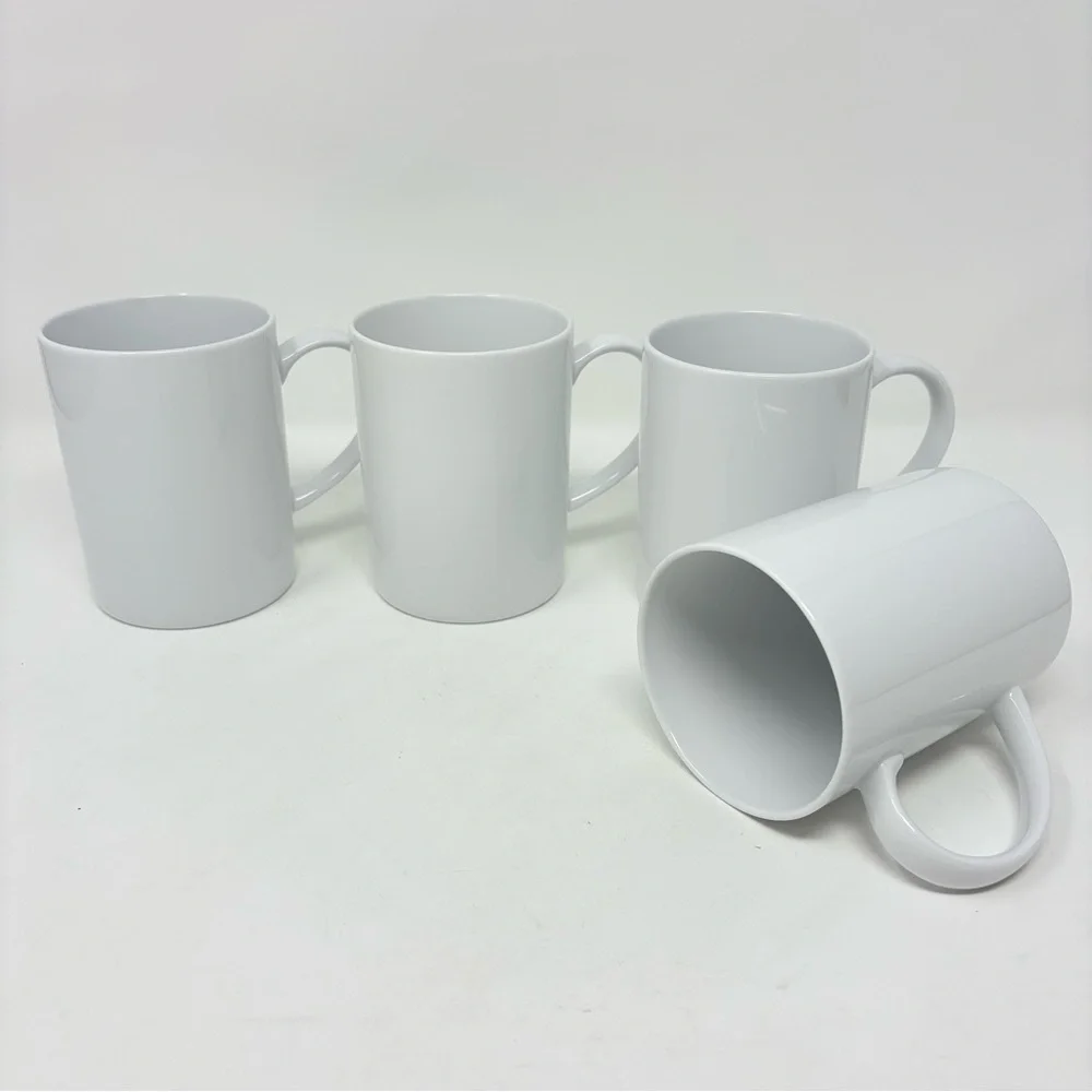 Crate & Barrel White Coffee Mug 12oz Set of 4
